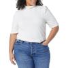imageAmazon Essentials Womens Cotton Modal Draped Puff Sleeve TurtleneckIvory