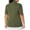 imageAmazon Essentials Womens Cotton Modal Draped Puff Sleeve TurtleneckOlive