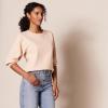 imageAmazon Essentials Womens French Terry Fleece Crewneck Sweatshirt with Sleeve DetailBeige