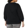 imageAmazon Essentials Womens French Terry Fleece Crewneck Sweatshirt with Sleeve DetailBlack