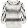 imageAmazon Essentials Womens French Terry Fleece Crewneck Sweatshirt with Sleeve DetailBlack White Stripe