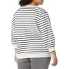imageAmazon Essentials Womens French Terry Fleece Crewneck Sweatshirt with Sleeve DetailBlack White Stripe