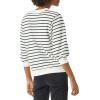 imageAmazon Essentials Womens French Terry Fleece Crewneck Sweatshirt with Sleeve DetailBlack White Stripe