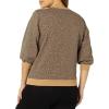 imageAmazon Essentials Womens French Terry Fleece Crewneck Sweatshirt with Sleeve DetailCamel Cheetah