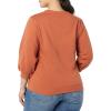 imageAmazon Essentials Womens French Terry Fleece Crewneck Sweatshirt with Sleeve DetailCaramel