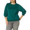 imageAmazon Essentials Womens French Terry Fleece Crewneck Sweatshirt with Sleeve DetailDark Green