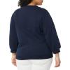 imageAmazon Essentials Womens French Terry Fleece Crewneck Sweatshirt with Sleeve DetailNavy