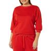 imageAmazon Essentials Womens French Terry Fleece Crewneck Sweatshirt with Sleeve DetailRed