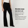 imageAmazon Essentials Womens High Stretch HighRise Flare JeanBlack