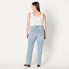 imageAmazon Essentials Womens HighRise Straight Leg JeanIced Light Wash