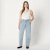 imageAmazon Essentials Womens Low Stretch HighRise Barrel Leg JeanIced Light Wash