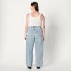 imageAmazon Essentials Womens Low Stretch HighRise Barrel Leg JeanIced Light Wash