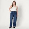 imageAmazon Essentials Womens Low Stretch HighRise Barrel Leg JeanStone Dark Wash