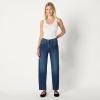 imageAmazon Essentials Womens Low Stretch HighRise Barrel Leg JeanStone Dark Wash