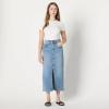 imageAmazon Essentials Womens Low Stretch RegularFit HighRise Long Jean SkirtAuthentic Medium Wash