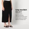 imageAmazon Essentials Womens Low Stretch RegularFit HighRise Long Jean SkirtBlack