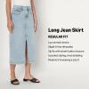 imageAmazon Essentials Womens Low Stretch RegularFit HighRise Long Jean SkirtIced Light Wash