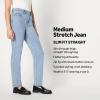 imageAmazon Essentials Womens Medium Stretch SlimFit MidRise Straight Leg JeanIced Blue Light Wash