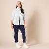 imageAmazon Essentials Womens RegularFit LongSleeve ButtonDown Poplin ShirtFrench Blue White Stripe