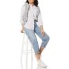 imageAmazon Essentials Womens RegularFit LongSleeve ButtonDown Poplin ShirtLilac White Variegated Stripe