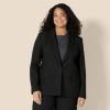 imageAmazon Essentials Womens RegularFit Woven SingleBreasted BlazerBlack
