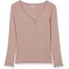 imageAmazon Essentials Womens Ribbed Knit Long Sleeve Henley Slim Fit TShirtDark Taupe