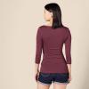 imageAmazon Essentials Womens SlimFit 34 Sleeve Boat Neck TShirtBurgundy