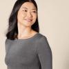 imageAmazon Essentials Womens SlimFit 34 Sleeve Boat Neck TShirtCharcoal Heather