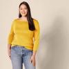 imageAmazon Essentials Womens SlimFit 34 Sleeve Boat Neck TShirtGold
