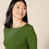 imageAmazon Essentials Womens SlimFit 34 Sleeve Boat Neck TShirtGreen