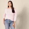 imageAmazon Essentials Womens SlimFit 34 Sleeve Boat Neck TShirtLight Pink