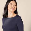 imageAmazon Essentials Womens SlimFit 34 Sleeve Boat Neck TShirtNavy