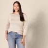 imageAmazon Essentials Womens SlimFit 34 Sleeve Boat Neck TShirtOatmeal Heather