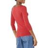 imageAmazon Essentials Womens SlimFit 34 Sleeve Boat Neck TShirtRed Burgundy Stripe