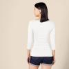 imageAmazon Essentials Womens SlimFit 34 Sleeve Boat Neck TShirtWhite