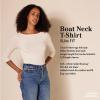 imageAmazon Essentials Womens SlimFit 34 Sleeve Boat Neck TShirtWhite