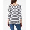 imageAmazon Essentials Womens SlimFit 34 Sleeve Boat Neck TShirtWhite Stripe