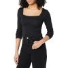 imageAmazon Essentials Womens SlimFit Long Sleeve Square Neck TShirtBlack