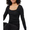 imageAmazon Essentials Womens SlimFit Long Sleeve Square Neck TShirtBlack