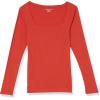 imageAmazon Essentials Womens SlimFit Long Sleeve Square Neck TShirtBrick Red