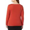 imageAmazon Essentials Womens SlimFit Long Sleeve Square Neck TShirtBrick Red