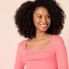 imageAmazon Essentials Womens SlimFit Long Sleeve Square Neck TShirtHot Pink
