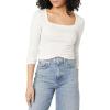 imageAmazon Essentials Womens SlimFit Long Sleeve Square Neck TShirtIvory