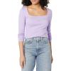 imageAmazon Essentials Womens SlimFit Long Sleeve Square Neck TShirtLavender