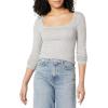 imageAmazon Essentials Womens SlimFit Long Sleeve Square Neck TShirtLight Grey Heather