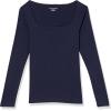 imageAmazon Essentials Womens SlimFit Long Sleeve Square Neck TShirtNavy