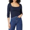 imageAmazon Essentials Womens SlimFit Long Sleeve Square Neck TShirtNavy