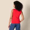 imageAmazon Essentials Womens SlimFit Rib Knit Boatneck Layering TankBright Poppy Red