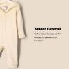 imageAmazon Essentials x Sofia Grainge Unisex Babies Velour Hooded CoverallBeige