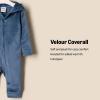 imageAmazon Essentials x Sofia Grainge Unisex Babies Velour Hooded CoverallDark Navy